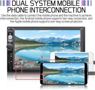 Radio samochodowe z kamerą cofania 2 DIN MP5 USB LCD 7'' 7023B