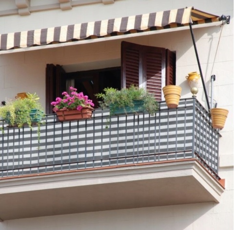 Siatka ochronna, cieniująca 2 x 15 m biało - szara