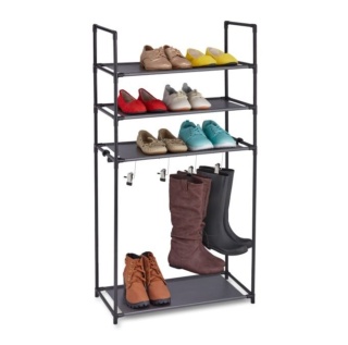Szafka na buty wieszaki na kozaki Praktyczny regał na buty Czarny 60x30x119