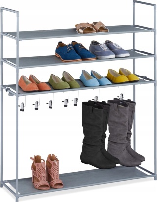 Szafka na buty wieszaki na kozaki Praktyczny regał na buty szary