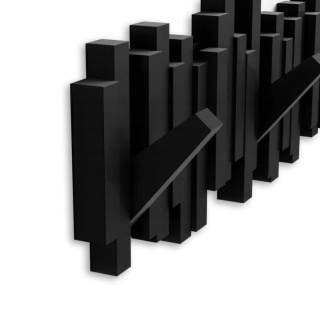 WIESZAK ŚCIENNY NA UBRANIA 5 UCHWYTÓW STICKS CZARNY UMBRA