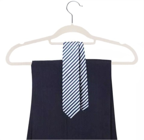 WIESZAKI WELUROWE NA UBRANIA odzieżowe do szafy AKSAMIT PREMIUM 50 szt. BEŻ