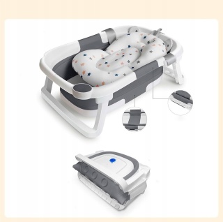 Wanienka turystyczna składana dla dziecka z Pomiar temperatury Szara