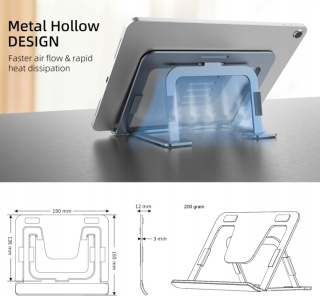 Yangkelly Stojak na tablet, składany i regulowany ze stopu aluminium