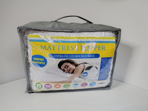 : Gruby Materac Nawierzchniowy Topper 135x190x10 cm Double Pikowany