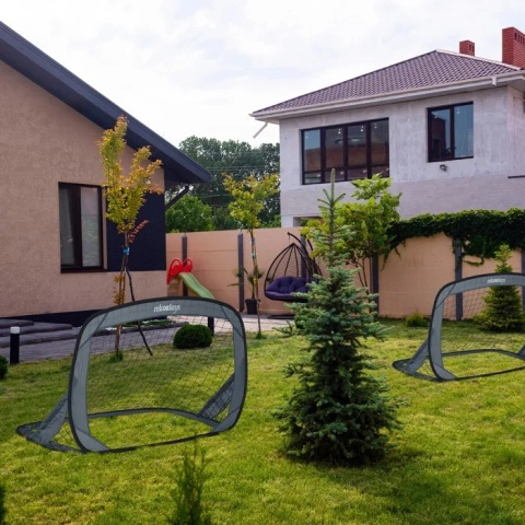 2 Bramki Piłkarskie Pop-Up Relaxdays – Mobilne Bramki Samorozkładające
