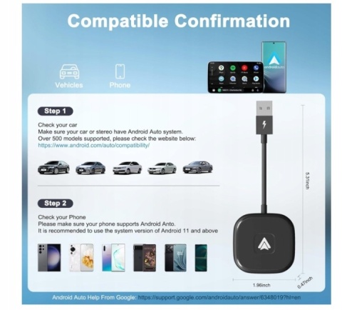 Bezprzewodowy Adapter Android Auto USB A - C