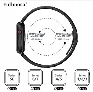 Bransoleta FULLMOSA Apple stal chirurgiczna czarny 38/40/41
