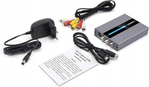 KONWERTER SYGNAŁU RCA (AV) + S-VIDEO DO HDMI 720p / 1080p