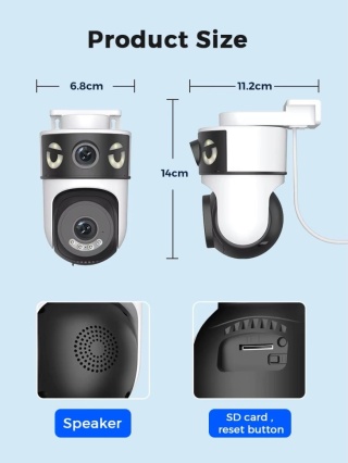 Kamera IP O-KAM 8MP z podwójnym obiektywem, PTZ, Wi-Fi, AI