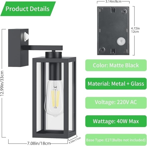 Kinkiet Zewnętrzny LED z Czujnikiem – Model GW-S061
