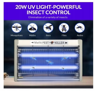 LAMPA OWADOBÓJCZA UV NA KOMARY MUCHY ĆMY PUŁAPKA ELEKTRYCZNA MAFITI 20W