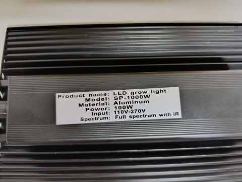Lampa LED Grow Light SP-1000W – Full Spectrum + IR | 100W