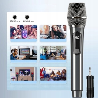 PRO LIVE Bezprzewodowy Mikrofon Karaoke Zasięg 60m Czas Pracy 50h 2szt