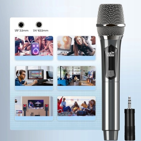 PRO LIVE Bezprzewodowy Mikrofon Karaoke Zasięg 60m Czas Pracy 50h 2szt