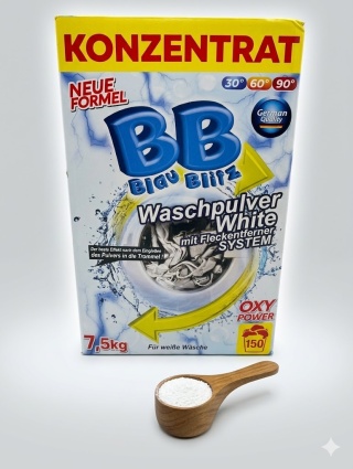 PROSZEK DO PRANIA BB BLAU BLITZ 7,5kg WHITE – NIEMIECKA JAKOŚĆ (150 PRAŃ)