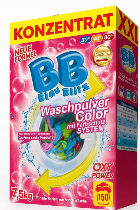 PROSZEK DO PRANIA kolorów Koncentrat BB DO PRANIA ODZIEŻY BLAU BLITZ 7,5 kg