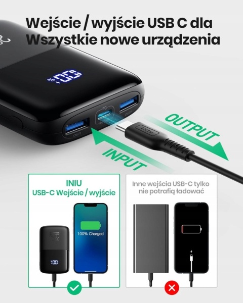 Power Bank INIU 10000mAh Przenośna Ładowarka