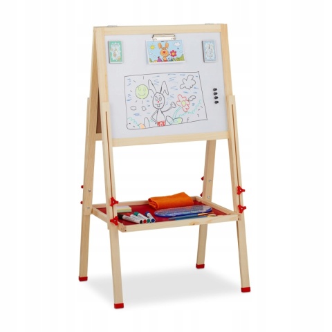TABLICA KREDOWA MAGNETYCZNA DWUSTRONNA ZESTAW SUCHOŚCIERALNA DLA DZIECI prezent