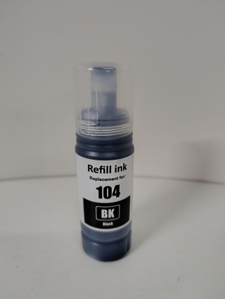 3 szt Tusz do Drukarek EcoTank – Zamiennik 104 (Black / Czarny) 3 x 70 ml