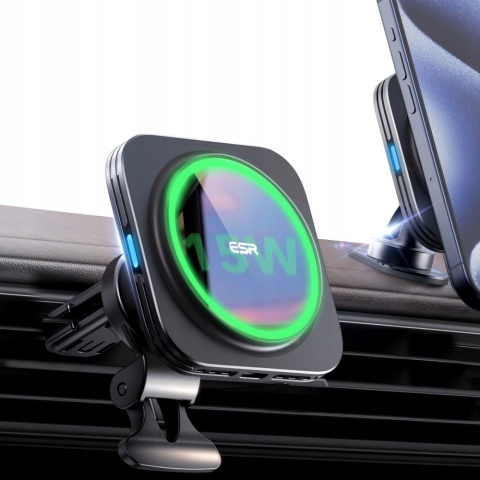 BEZPRZEWODOWA ŁADOWARKA INDUKCYJNA I UCHWYT MAGNETYCZNY ESR 2w1 (15W)