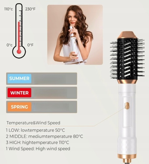 UKLISS AirStyler 6w1 Lokówka Automatyczna Suszarka Szczotka Jonizacja 1000W