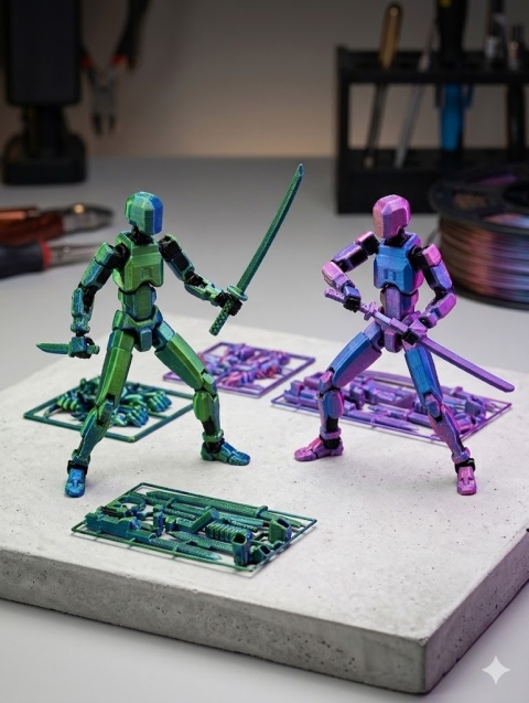 ZESTAW FIGUREK AKCJI T MINI 3D DEKORACJE NA BIURKO 13,7CM KOLOR