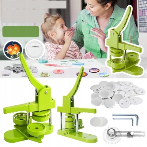 ZESTAW XXL DIY MASZYNA DO ROBIENIA PRZYPINEK BASIC PRASA DC109 + 85 pinów