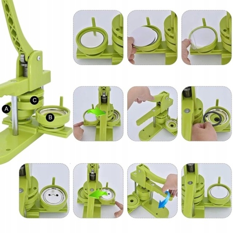 ZESTAW XXL DIY MASZYNA DO ROBIENIA PRZYPINEK BASIC PRASA DC109 + 85 pinów