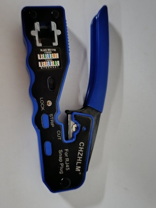 ZESTAW ZACISKARKA DO KABLI LAN RJ45 + WTYKI + OSŁONKI CHZHLM