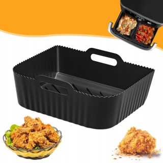 2X FORMA SILIKONOWA DO PIECZENIA DO Air Fryer CZARNY 20x16 cm