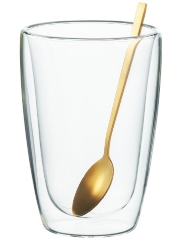 AMBITION SZKLANKI DO HERBATY KAWY NAPOJÓW 250ml 2szt + ŁYŻECZKI