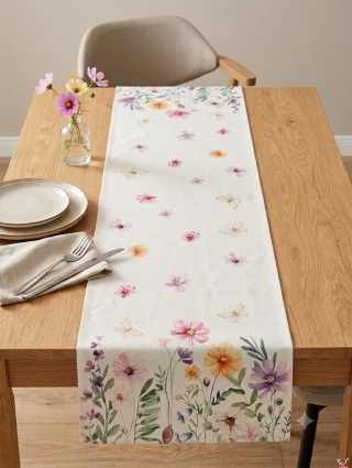 BIEŻNIK OBRUS WIOSENNY 40X140 CM ŁĄKA WIOSNA NA STÓŁ POLNE KWIATY