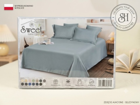 Klasyczne Bawełniane Prześcieradło bez gumki – Sweet Home Collection – Seledynowy Relaks