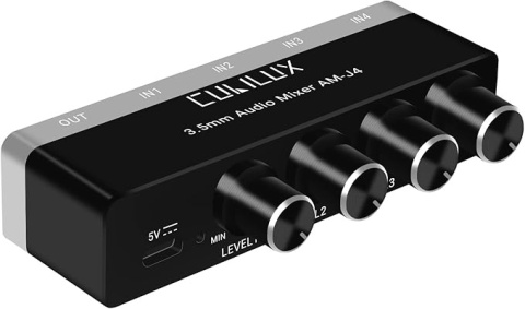 Cubilux 4-kanałowy Mini Mikser Audio 3.5mm (AM-J4)
