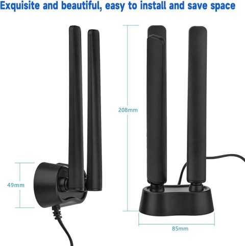 Eightwood Antena WiFi 6E wzmacniacz sygnału WLAN