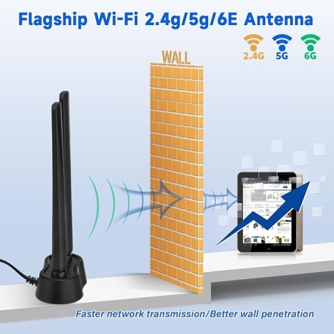 Eightwood Antena WiFi 6E wzmacniacz sygnału WLAN