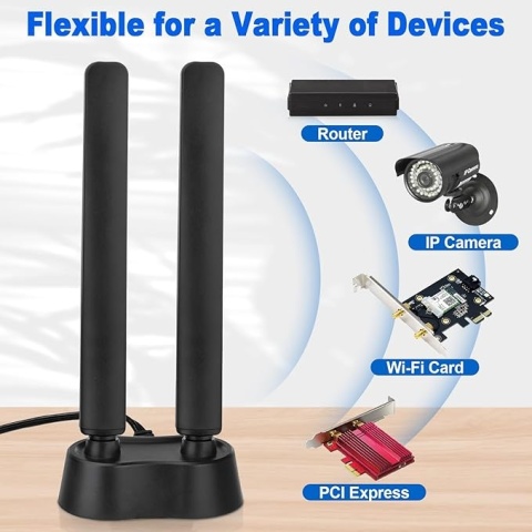 Eightwood Antena WiFi 6E wzmacniacz sygnału WLAN