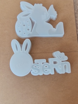 Formy silikonowe do dekoracji 3D Zajączek - zestaw 2 form do żywicy i gipsu Rękodzieło DIY
