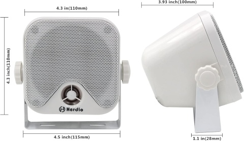 Głośniki Wodoodporne Marine Herdio 4" – Zestaw 2 sztuk 120W para