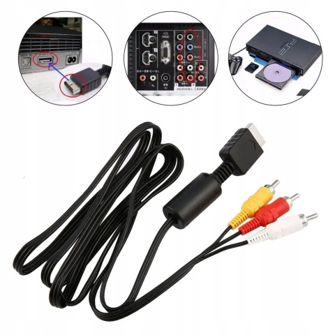Kabel Audio Video do PS2 PS3 TV HD obraz dźwięk