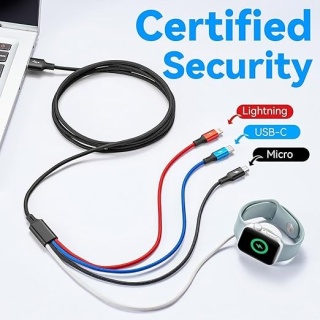 Kabel 5w1 do Apple Watch iPhone USB-C Micro USB Szybkie Ładowanie