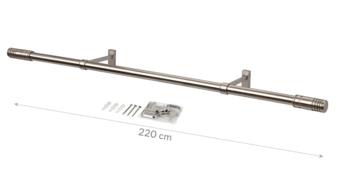 Karnisz teleskopowy srebrny 60-220 cm