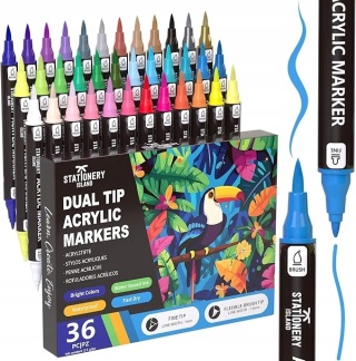 Markery Akrylowe do Kamieni Szkła Wodoodporne Stationery Island DIY 30 SZT