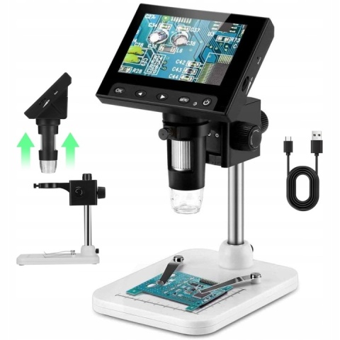 Mikroskop elektroniczny DM4 1000X 2,0 MP USB 4,3-calowy cyfrowy + karta pamięci