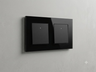 Nowoczesny, szklany panel podwójny włącznik światła – Echo Switch Socket