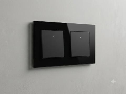 Nowoczesny, szklany panel podwójny włącznik światła – Echo Switch Socket