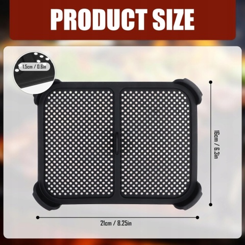 OSŁONA PRZECIWBRYZGOWA DO AIR FRYER 2 SZT SILIKONOWA 21x16 cm