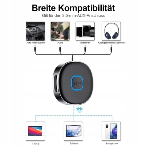 Odbiornik Bluetooth J33 AUX Adapter Audio do Samochodu 5.0