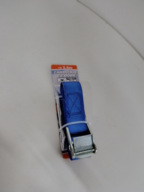 PAS TRANSPORTOWY SPINAJĄCY BAGAŻ DO WALIZKI NIEBIESKI 2,5 CM X 3,5 M